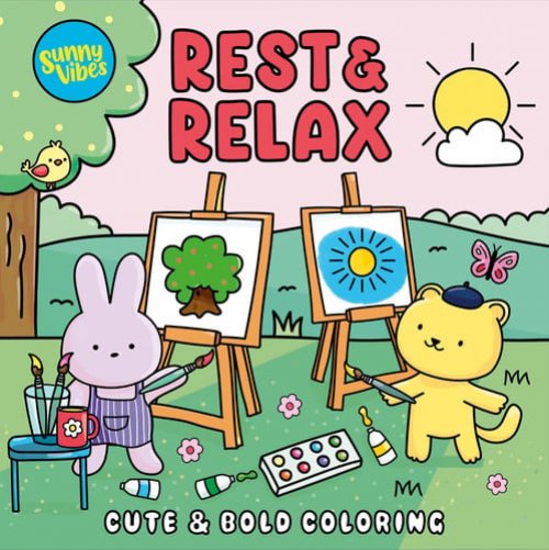 Rest & Relax Coloring Book – Calming Animal Scenes to Color – 20 Perforated Pages, Thick Art Paper with Built-In Page Shield – Gift for Teens, College Students & Adults (Vibes)